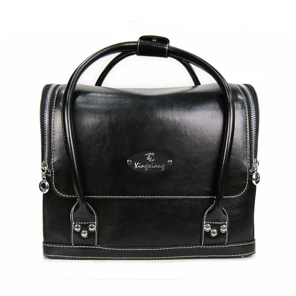 【Xingxiang 形向】黑色皮革化妝箱(附背帶) 6K-12-1