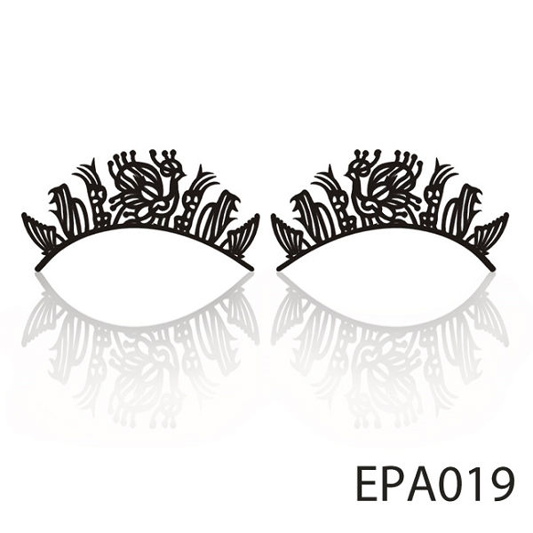 【Xingxiang 形向】紙雕 假睫毛 (黑色-優雅孔雀) (1對入) EPA019