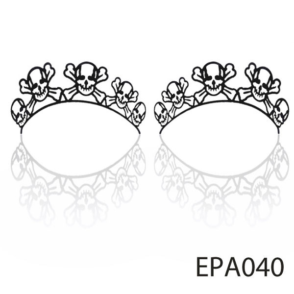 【Xingxiang 形向】紙雕 假睫毛 (黑色-龐克骷髏) (1對入) EPA040